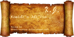 Komlós Júlia névjegykártya