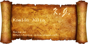 Komlós Júlia névjegykártya