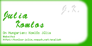 julia komlos business card