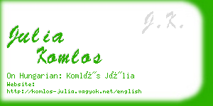 julia komlos business card